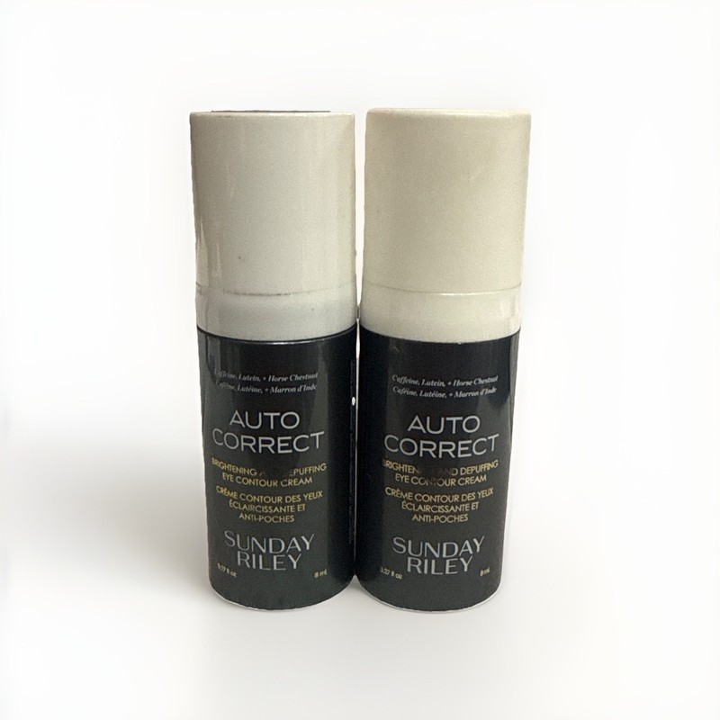 (2X)Sunday Riley Auto Correct Brightening Depuffing Eye Contour Cream 8ml Travel