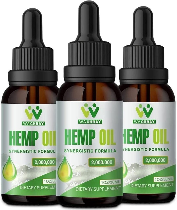 Hemp Oil Drops (3 Pack) High Potency – for Focus Calm, 1 Fl Oz (Pack of 3)