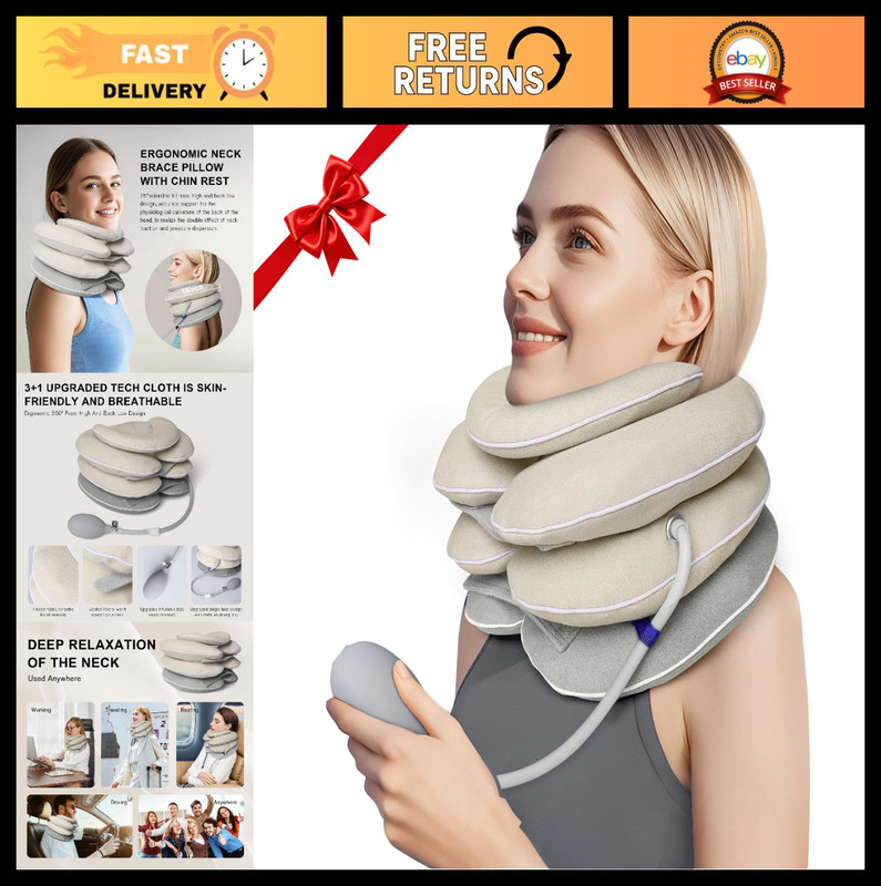 Inflatable Neck Stretcher – Cervical Traction Device for Pain Relief, Adjustable
