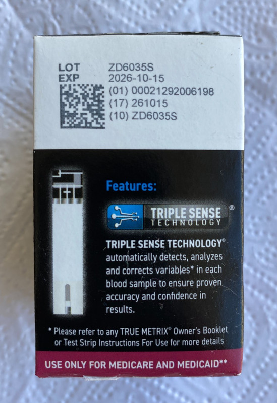 True Matrix Glucose Blood Test Strips – 50 Strips – Free shipping!!!