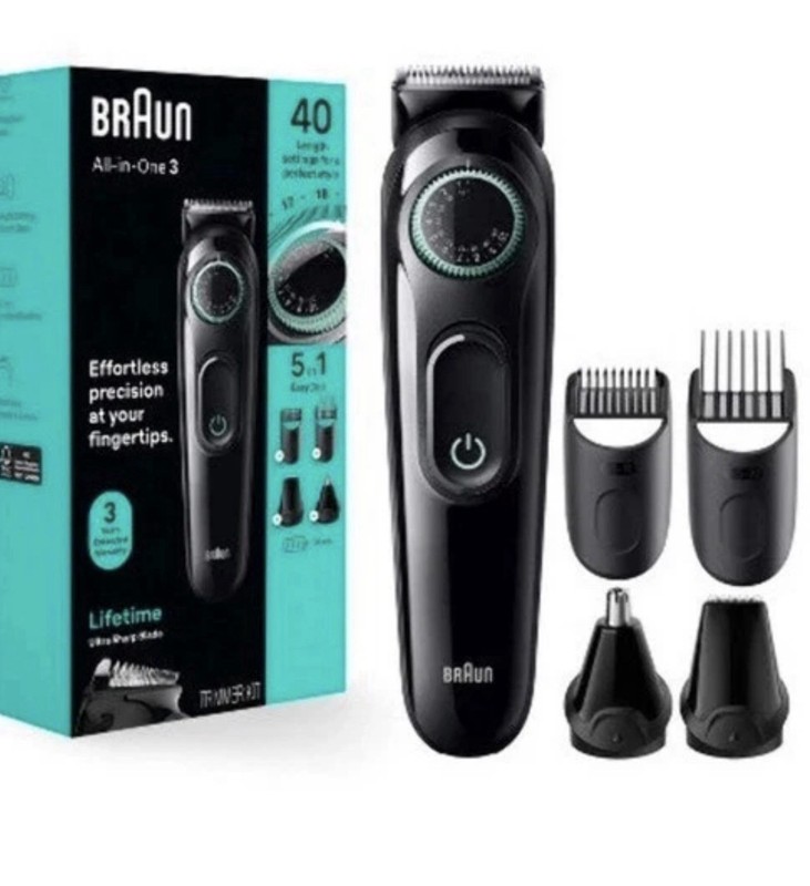Braun All-In-One Style Kit Series 3 3450, 5-In-1 Trimmer for Men with Beard Trim