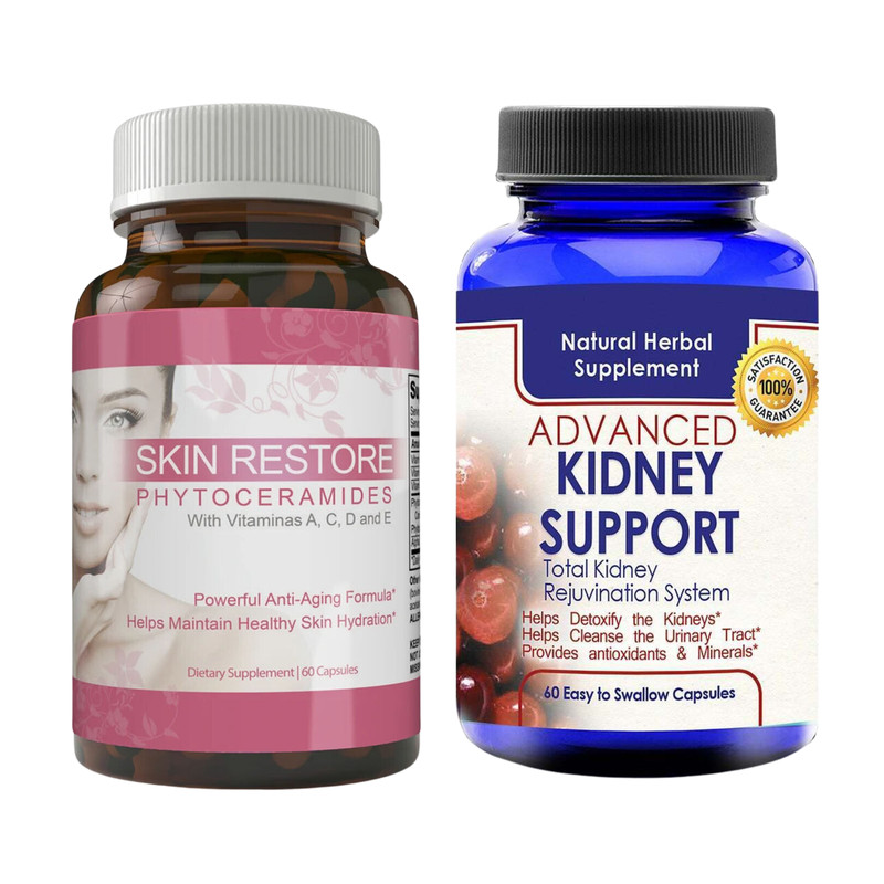 Skin Restore Collagen Phytoceramides Supplement Advanced Kidney Support 60 Caps