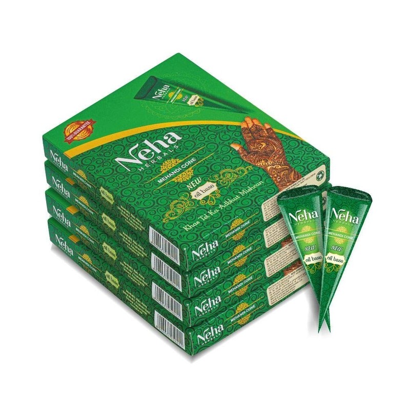 Neha Natural Henna Mehandi Temporary Tattoo Body Art Kit – 48 Cones