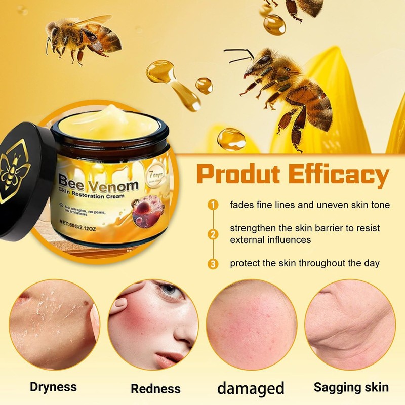 Bee Venom Skin Restoration Cream Skin Blemish Remover Reduce Redness Sensitive S