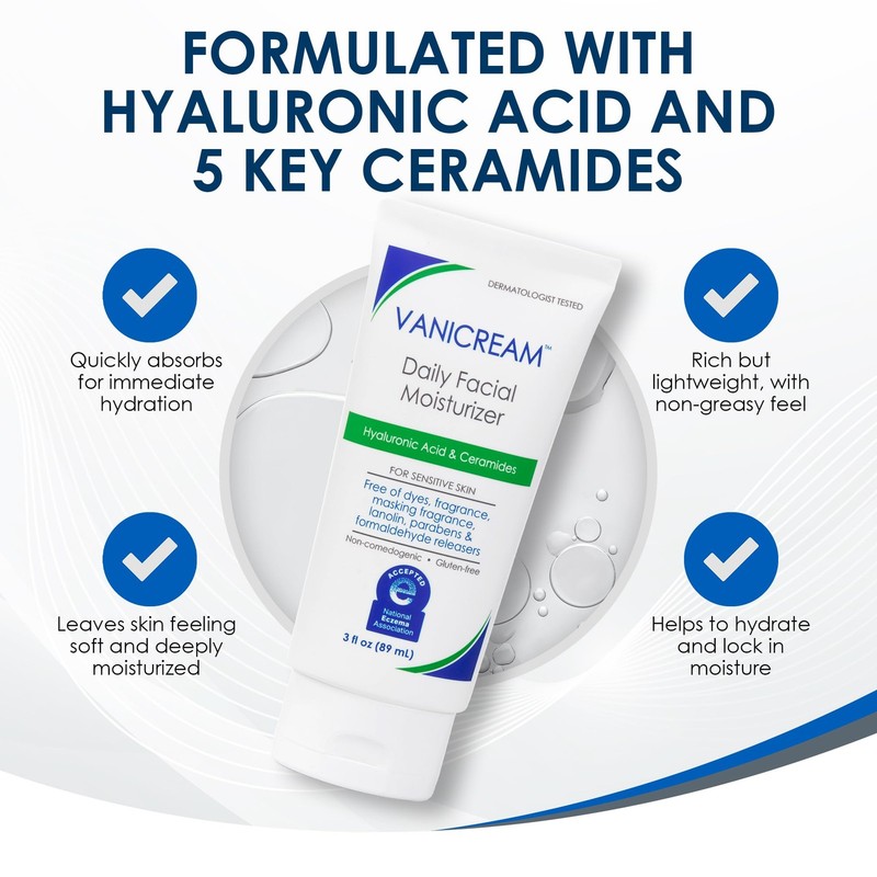 Vanicream Daily Facial Moisturizer With Ceramides 3 Fl Oz (Pack of 1), White gallery