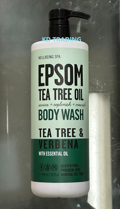 WELLBEING SPA EPSOM Tea Tree Oil Revive BODY WASH Gel ~TEA TREE & VERBENA 946ml