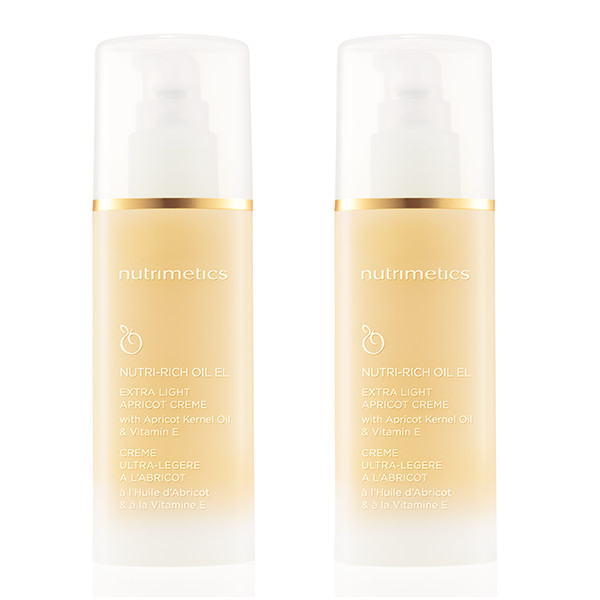 2 x Nutrimetics Nutri-Rich Oil EL Extra Light Apricot Creme 60ml FREE SHIPPING