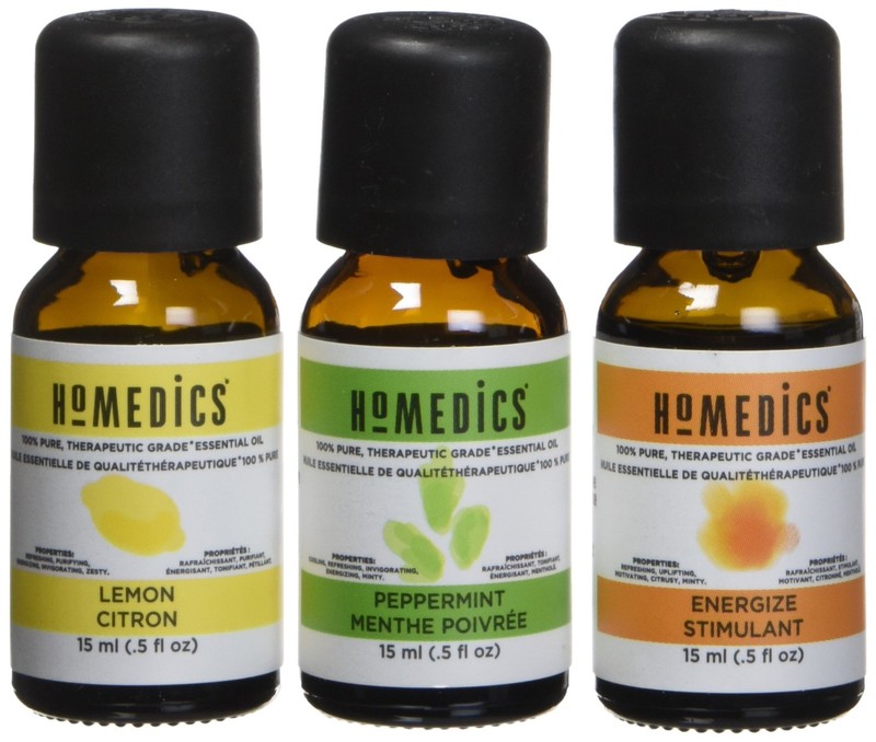 Homedics Essential Oil Set Uplift And Energize Lemon Citrol Peppermint Menthe