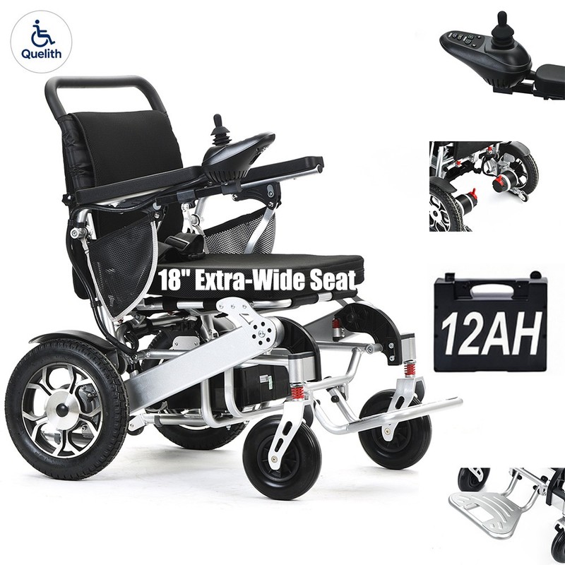 Foldable Electric Wheelchair 20+ Mile Range 360° Joystick All Terrain