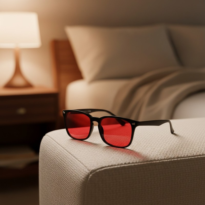 Classic Red Lens Sleep Glasses: Lightweight Eye Protection for All-Day Wear