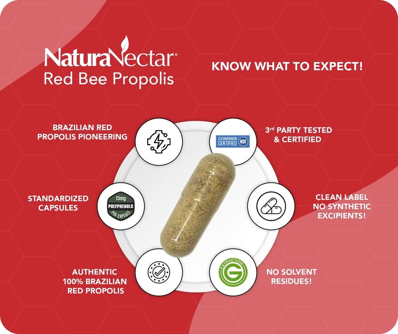 Naturanectar - Red Bee Propolis Capsules - Nsf Contents Certified Premium gallery