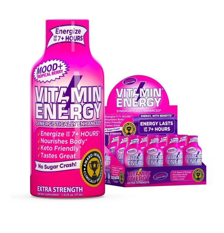 (12 Pack) Vitamin Energy® Mood+ Tropical Berry Energy Shots, Clinically Proven