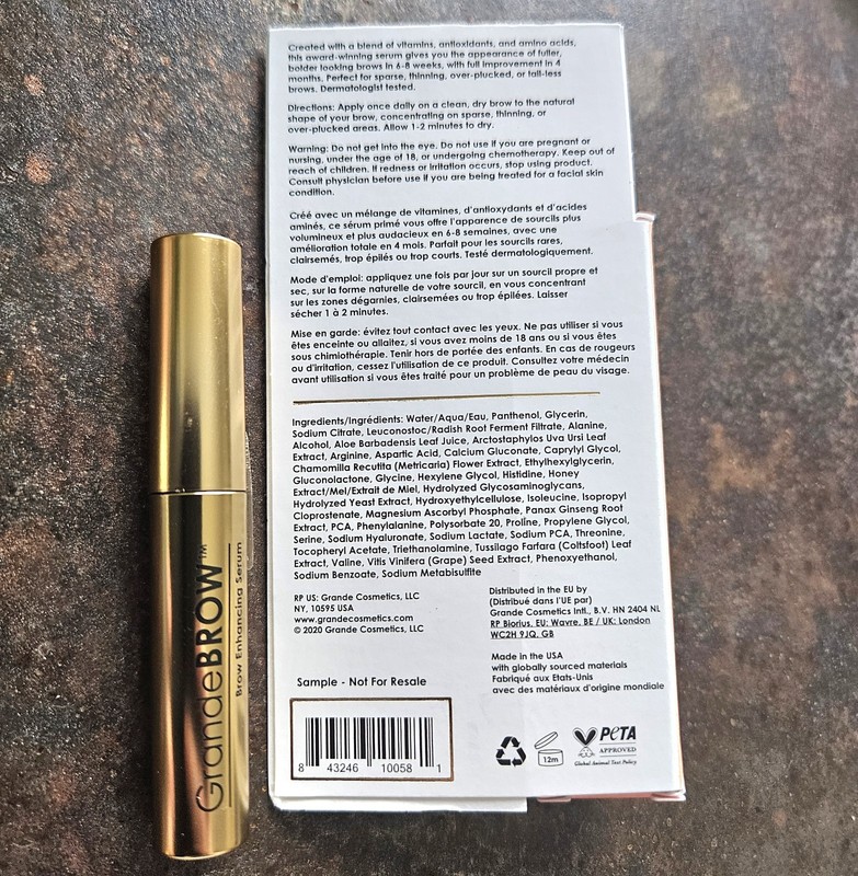 (2) Grande Cosmetics GrandeBROW Brow Enhancing Serum.03 fl oz/1 mL Clear NIB! gallery