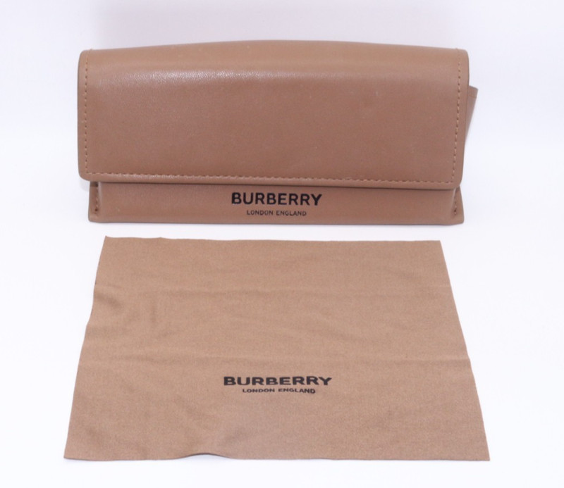 BURBERRY AUTHENTIC EYEGLASSES SUNGLASSES FOLD OVER BROWN CLOTH LEATHER CASE