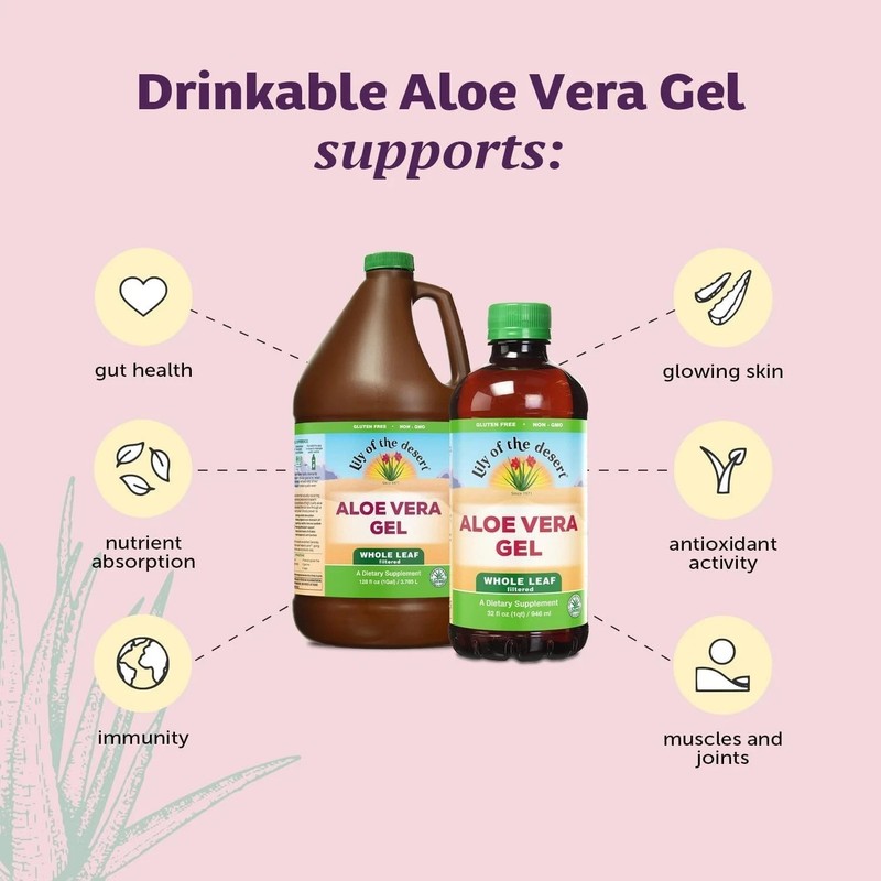 Lily of the Desert Aloe Vera Gel Whole Leaf (Filtered) 128 fl.oz Each (Pack of 3 gallery