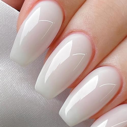 Milky White Gel Nail Polish Jelly White Sheer Translucent Neutral milky white gallery
