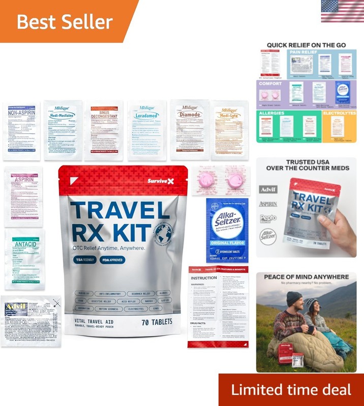 Travel Medicine Kit – Compact TSA-Approved Medication Pack for Travel, Campin…