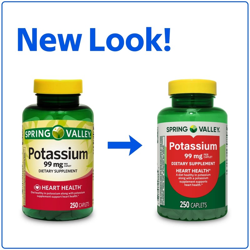 Spring Valley Potassium Caplets Dietary Supplement Value Size, 99 mg, 250 Count gallery