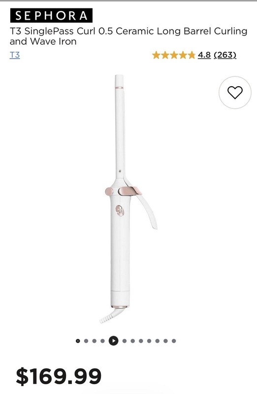 T3 SinglePass Curl Micro 0.5in Ceramic Long Barrel Curling Iron White
