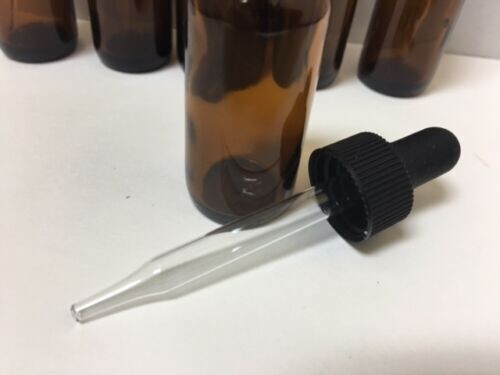 15 ml (1/2 oz) Amber Glass Bottles, with Glass Eye New, High Quality - 12 pack gallery