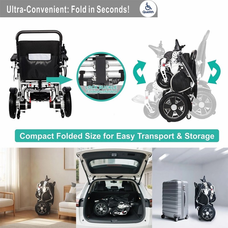 Lightweight Electric Wheelchair Folding Foldable Heavy Duty Power Wheelchair gallery