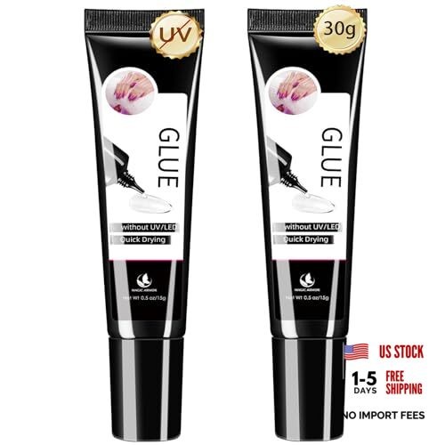 2 x 15g Semi Solid Nail Glue for Press On Nail, No Need for UV Lamp Super 2PCS