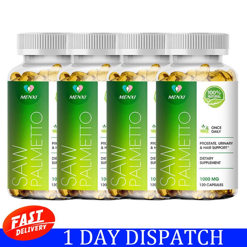 120PCS Saw Palmetto 1000mg – Premium Prostate Health Support Supplement for Men