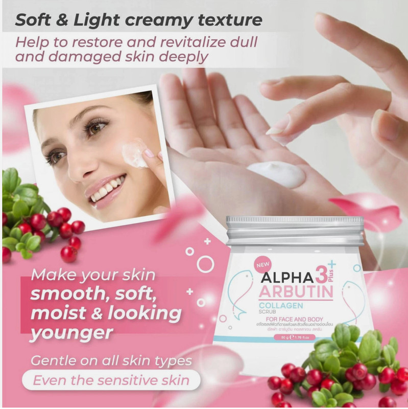 Alpha Arbutin 3+ Collagen Cream Scrub 75g Precious Skin Thailand Acne Dead Skin gallery