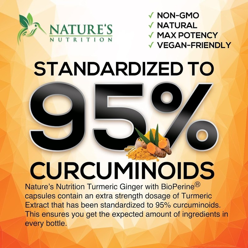 Turmeric Curcumin Supplement 2600mg - with Organic Ginger & Turmeric - BioPerine gallery
