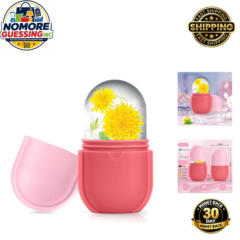 Aesthetic Pink Ice Roller – Reusable Face & Neck Massager for Youthful Skin