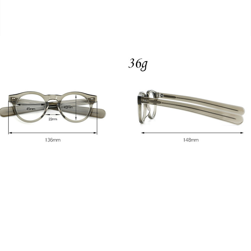 Acetate 136mm Frame Eyeglasses Men Women Premium Round Glasses Frames 2025 gallery