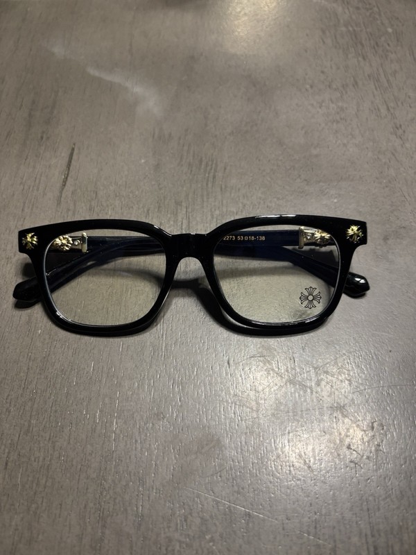 Black & yellow chrome heart glasses blue light Frames
