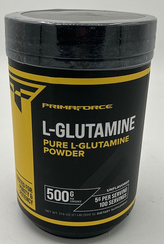 PrimaForce L-Glutamine Powder 500 Gram Dietary Supplement 17.6 oz EXP 06/2026