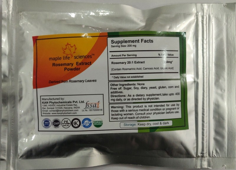 Rosemary Extract 20:1 Rosmarinic Acid Carnosic Acid Ursolic Acid Antioxidant