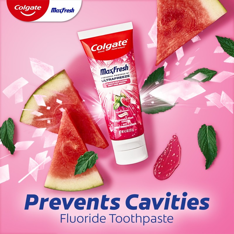 2 Colgate Max Fresh Anticavity Fluoride Toothpaste Watermelon Blast with Mint gallery