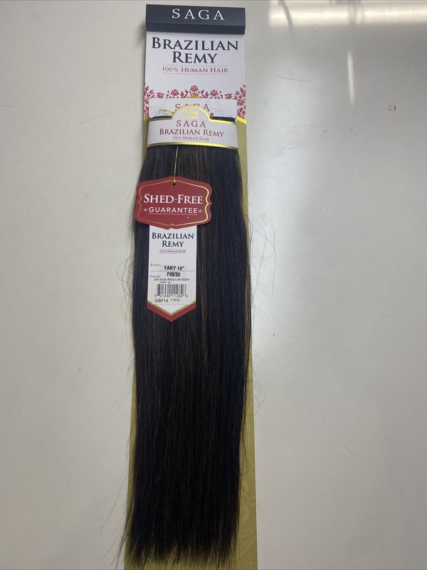 SAGA BRAZILIAN REMY 14″_#F1B/30_100% HUMAN HAIR_WEAVE STRAIGHT EXTENSION**