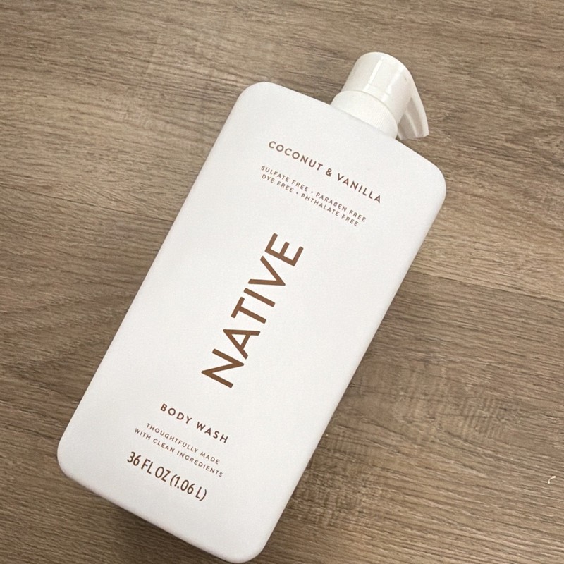 Native Body Wash Coconut & Vanilla Sulfate-Free Paraben-Free Dye-Free 36 fl oz
