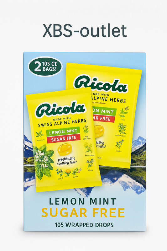 Ricola Sugar Free Lemon Mint Wrapped Drops 2×105 Bags