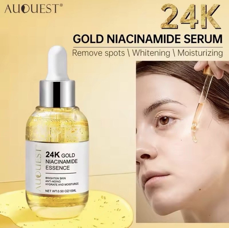 24K Gold Niacinamide Essence Anti-Aging Serum Vitamin C Hyaluronic Acid Collagen gallery
