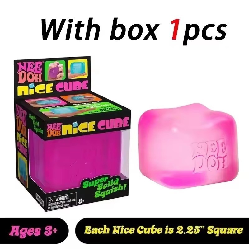Nee Doh Nice Cube - Authentic - Pick Your Color - Blue Purple Pink - Brand New! gallery