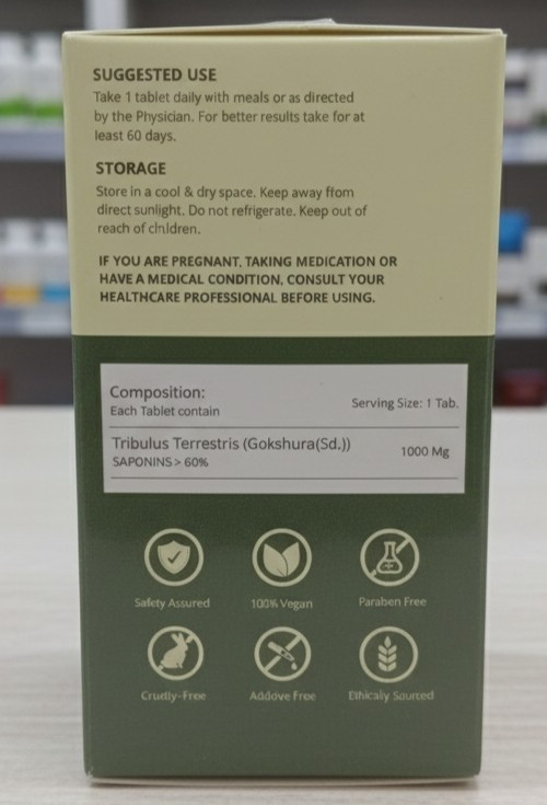 Rasayanam Tribulas Gokhru-60 Gokshura Tablets 1000mg | Free Shipping gallery