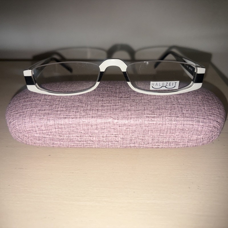 Eyeglasses HALFTIME White Black Half Rim Frame New Halbzeit