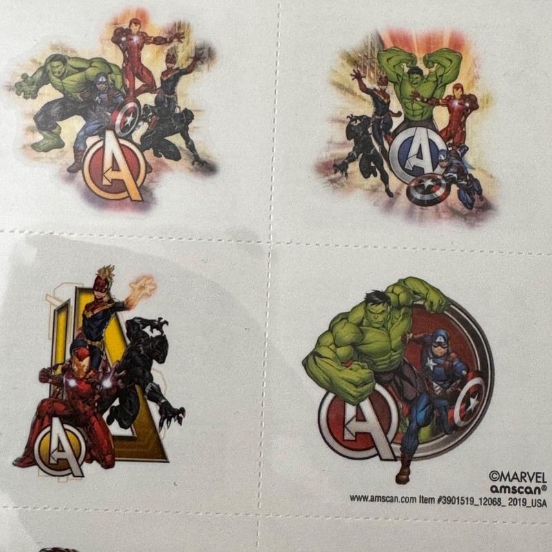 8 Avengers Marvel Powers Unite Tattoos Party Favor Teacher Supply Hulk Ironman gallery