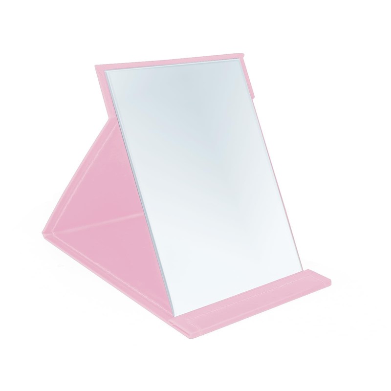 6×8 Inches Makeup Mirror, Portable PU Leather Folding Desktop Vanity Mirror w…