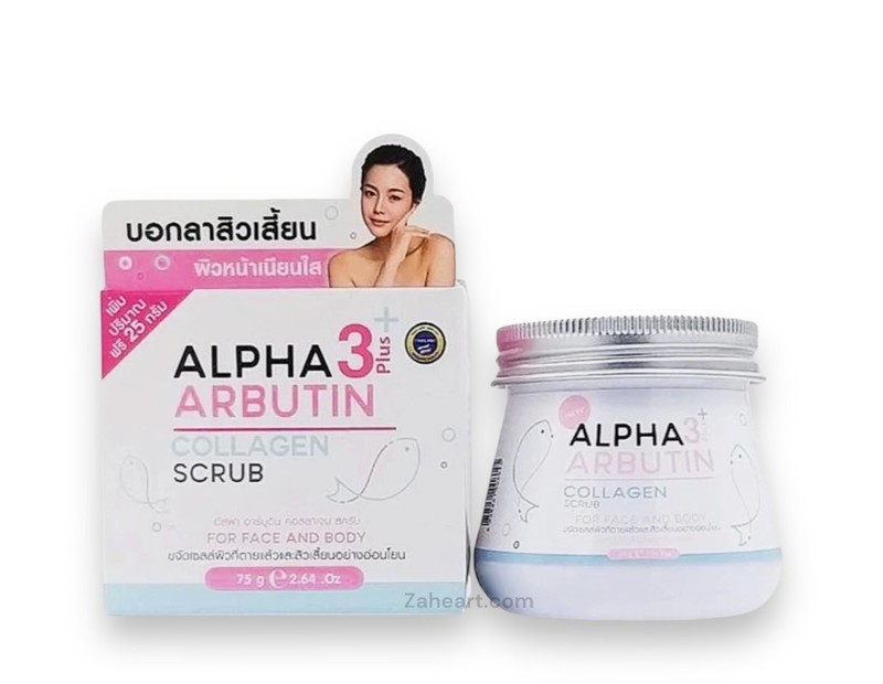 Alpha Arbutin 3+ Collagen Cream Scrub 75g Precious Skin Thailand Acne Dead Skin