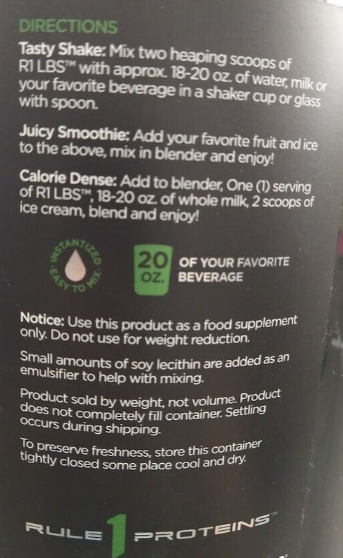Rule 1 LBS Vanilla Creme High Calorie Mass Gainer Whey Protein BCAA Proteins gallery