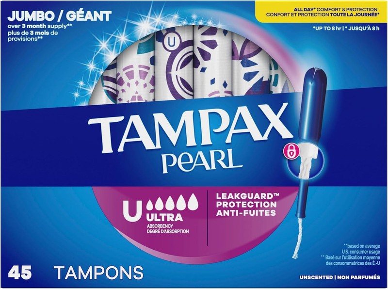 Tampax Pearl Tampons with LeakGuard Braid Ultra Absorbency Unscented 45 Count... gallery