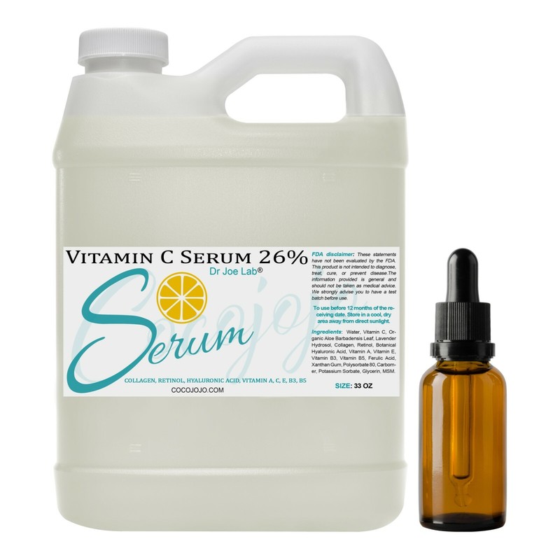 Vitamin c serum with hyaluronic acid 26% extra strength bulk 32 oz collagen face