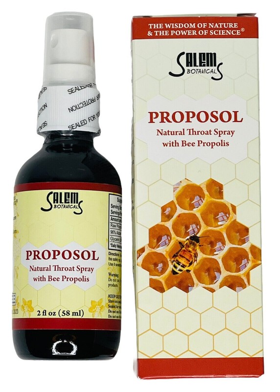 Proposol Natural Throat Spray with Bee Propolis 2oz by Salem Botanicals