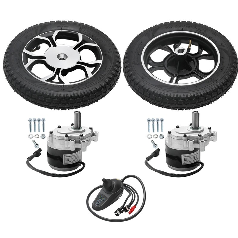 2× 24V 250W Brush Electric Wheelchair Motor with Joystick + 12″ Wheels 12.5×2.25